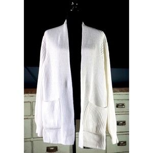 Madewell Nolan Ribbed Knit White Cardigan New 2X